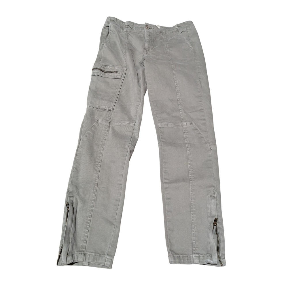 Anthropologie Cargo Pants Women 28 Olive Green Slim Ankle Zip Utility Gorpcore